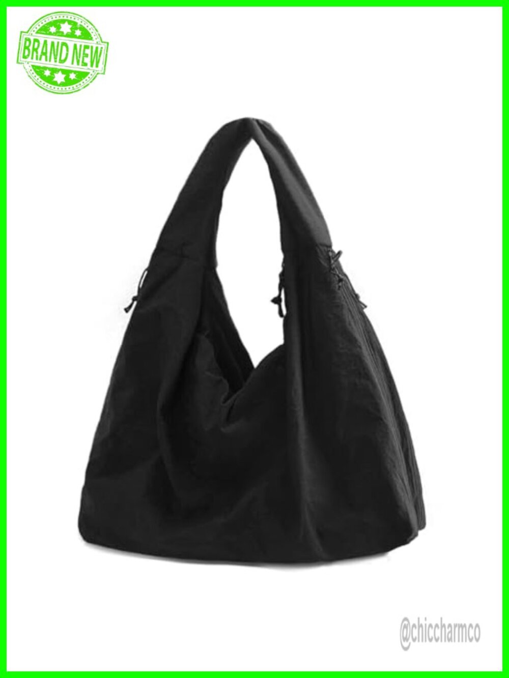 Large Nylon Hobo Bag Crescent Shoulder Bag Vintage Tote Casual Shopper